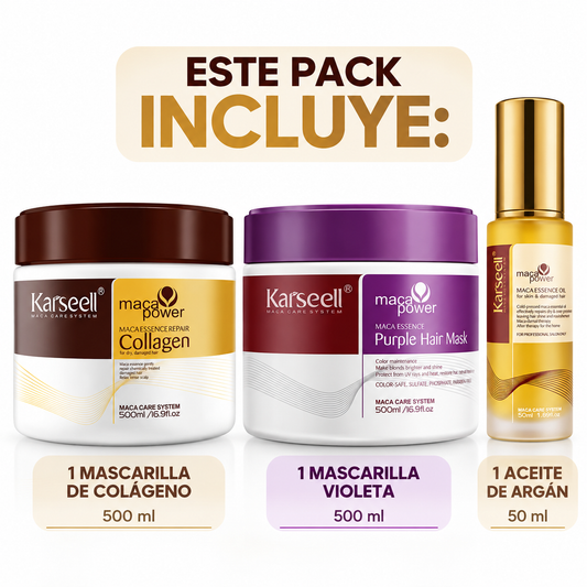 Pack Mascarilla Colágeno 500ml + Mascarilla Violeta 500ml + Sérum de Aceite de Argán 50ml