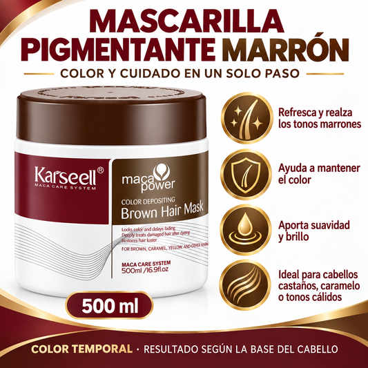 Mascarilla Capilar Pigmentante Marrón 500 ml