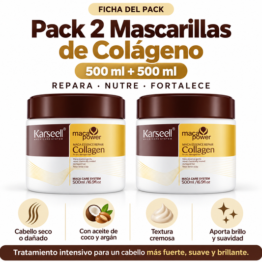 Pack 2 Mascarillas Capilares de Colágeno 500 ml (2 × 500 ml)