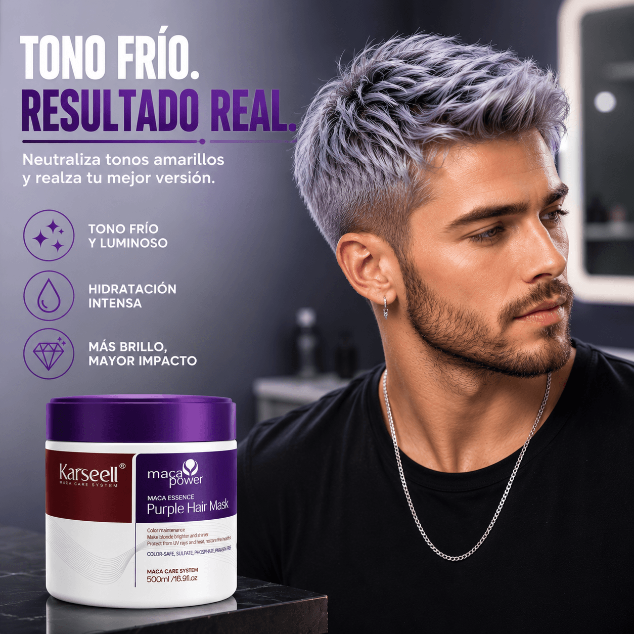 Mascarilla violeta antiamarillo 500ml