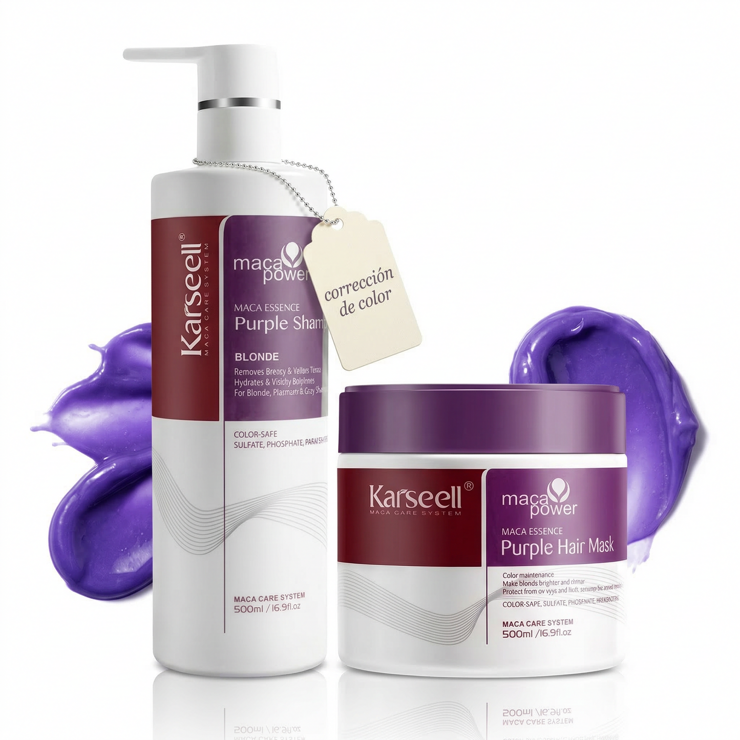 Pack mascarilla violeta 500ml + champú violeta 500ml