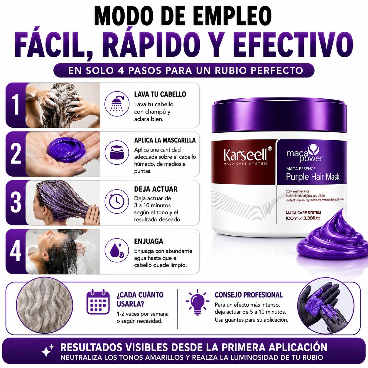 Violet toning hair mask 100ml + argan oil serum 50ml pack