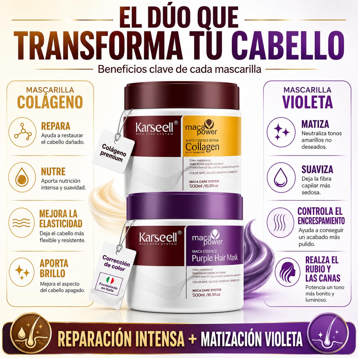 Collagen hair mask + violet toning mask [500ml]