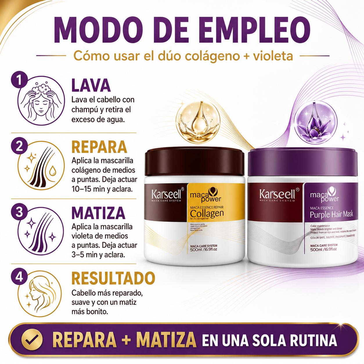Collagen hair mask + violet toning mask [500ml]