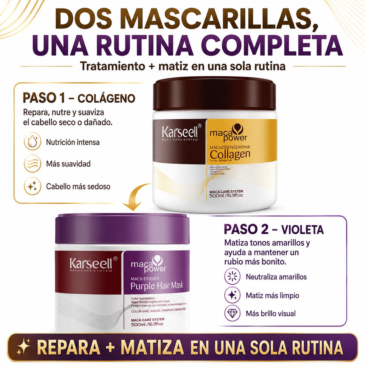 Collagen hair mask + violet toning mask [500ml]
