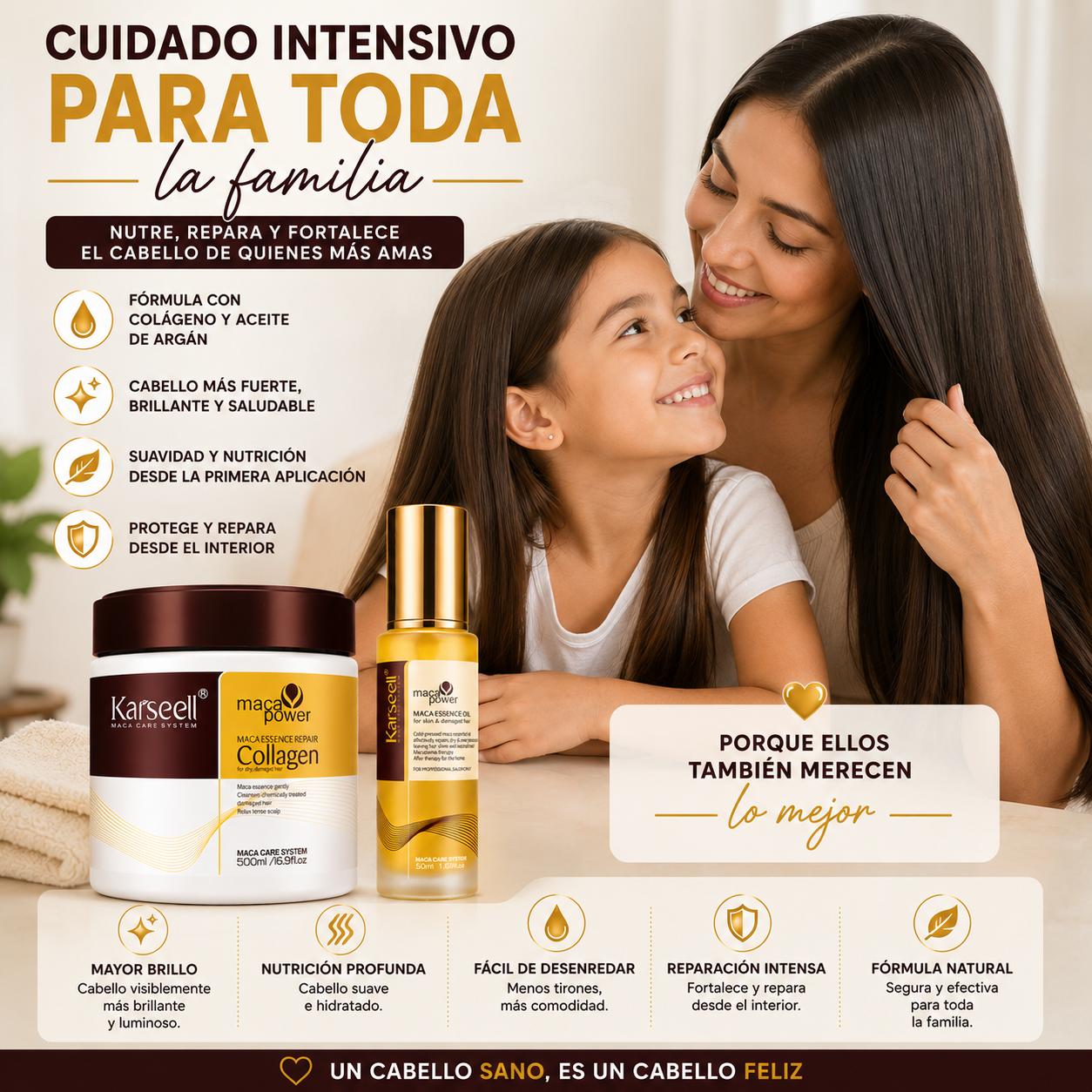 Pack Reparación Mascarilla Capilar de Colágeno 500ml + Sérum de Aceite de Argán 50ml