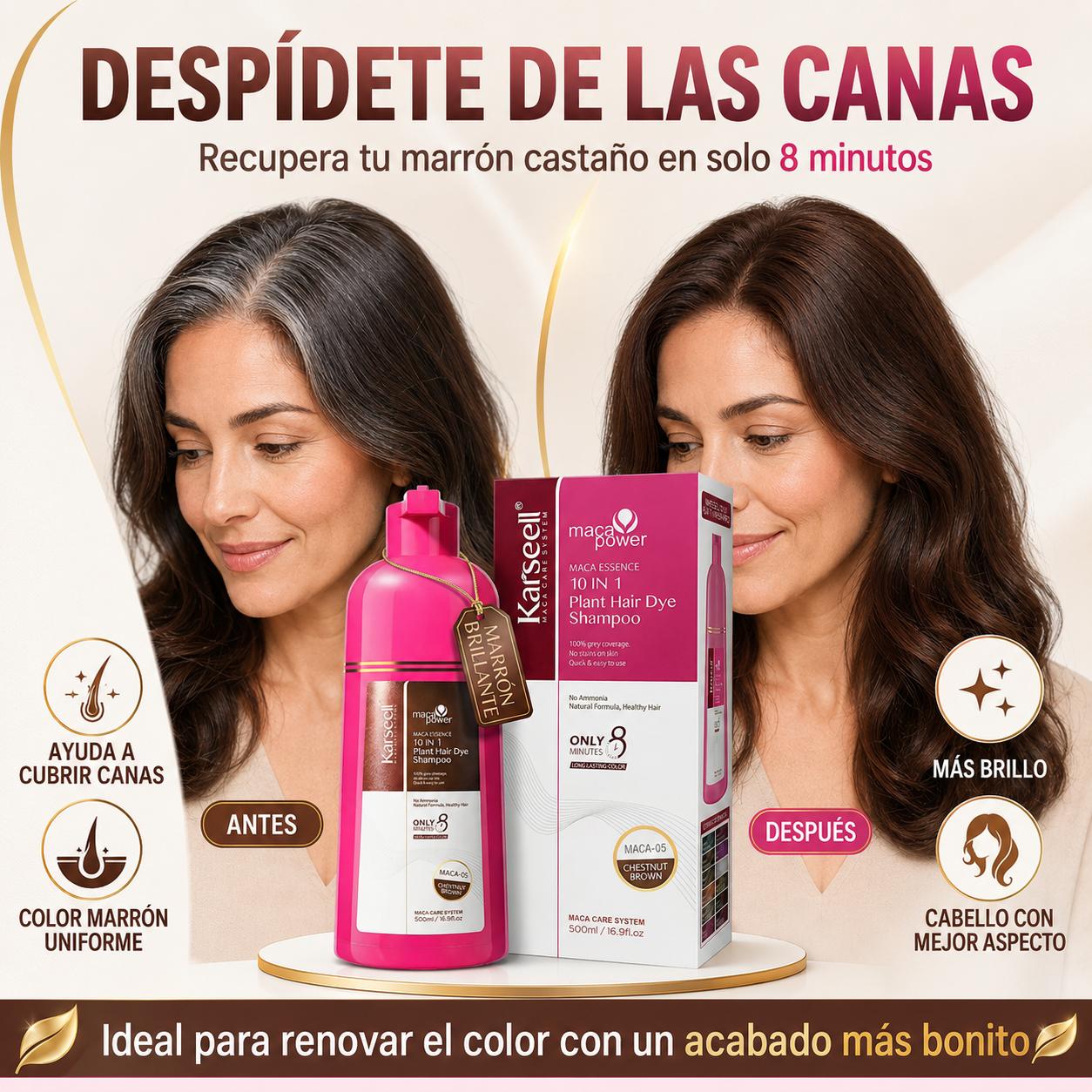 Champú Tinte Castaño Natural Chestnut Brown 500ml
