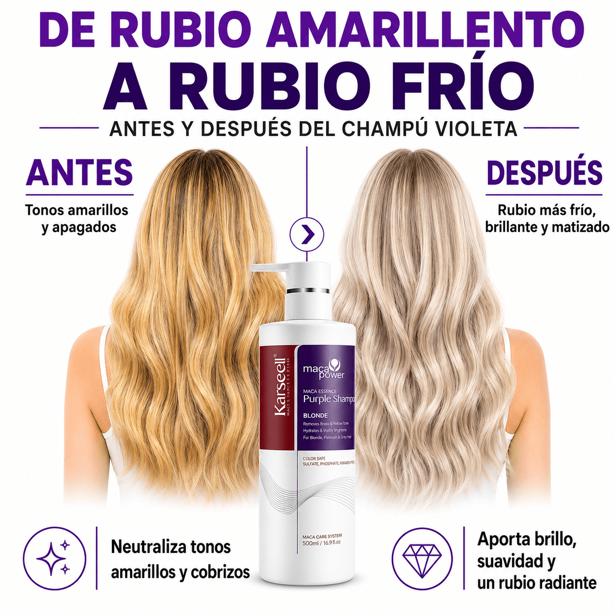 Pack mascarilla violeta 500ml + champú violeta 500ml