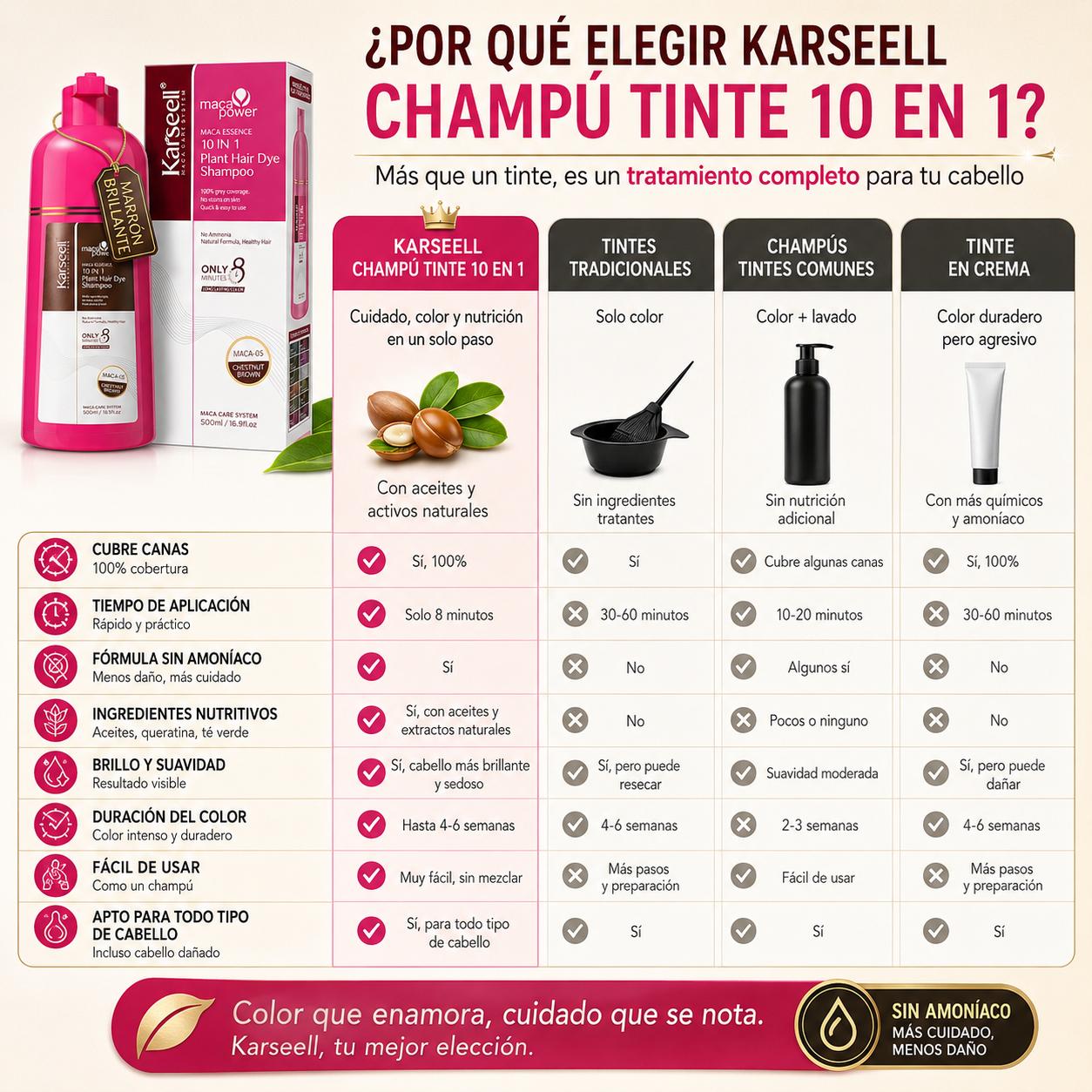 Champú Tinte Castaño Natural Chestnut Brown 500ml