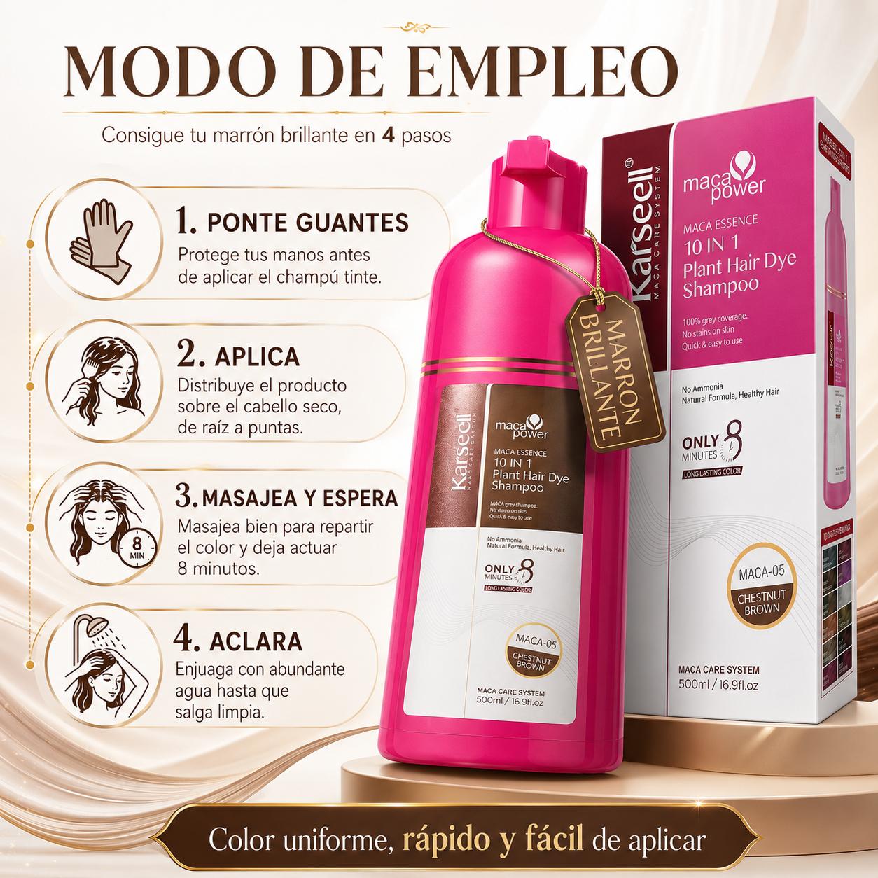 Champú Tinte Castaño Natural Chestnut Brown 500ml
