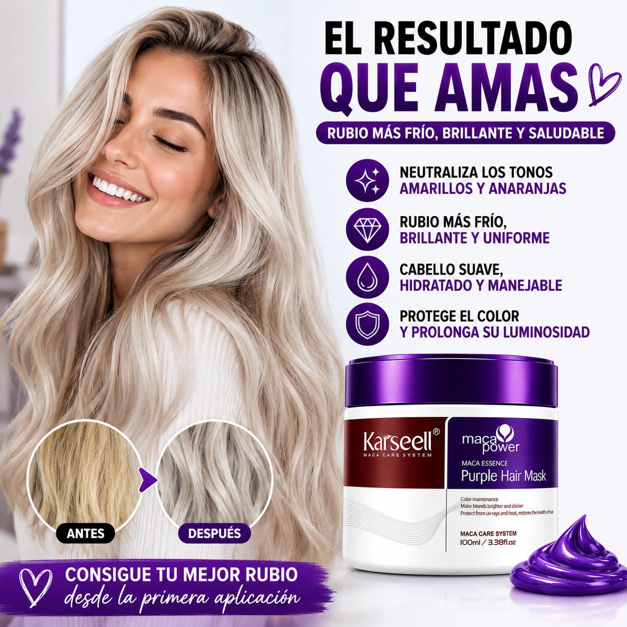 Violet toning hair mask 100ml + argan oil serum 50ml pack