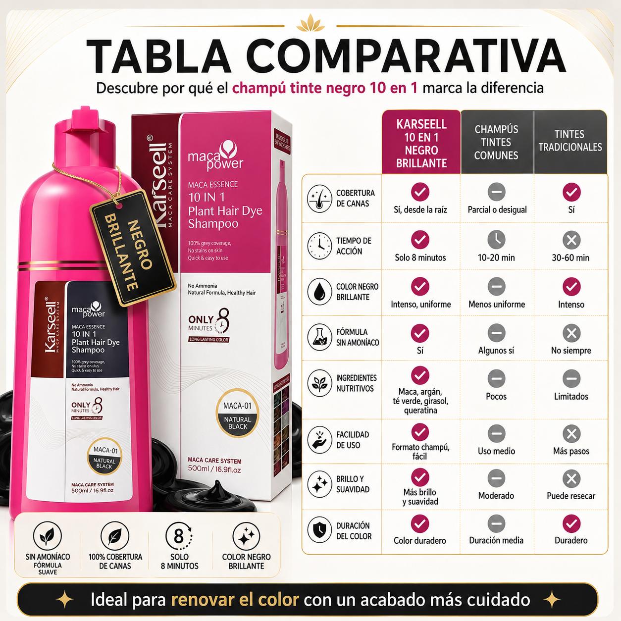 Champú Tinte Negro Natural 500ml