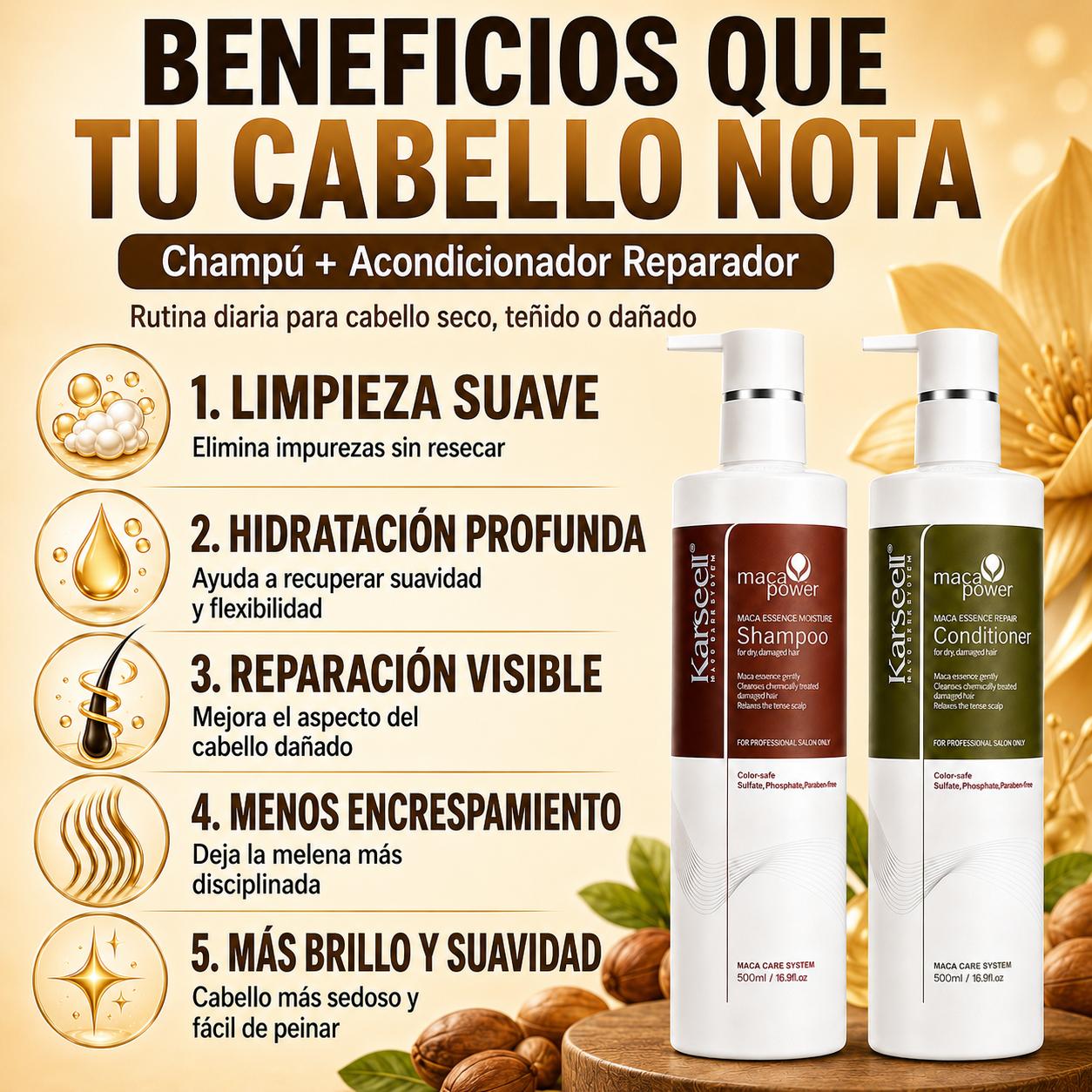 Paket Feuchtigkeitsshampoo + Reparatur-Acondicioner 500ml