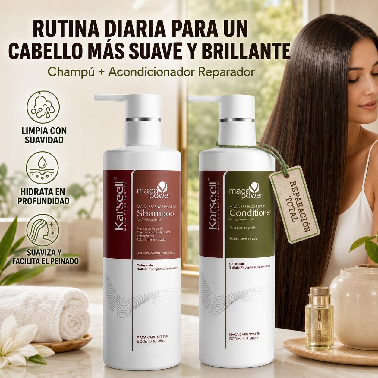Paket Feuchtigkeitsshampoo + Reparatur-Acondicioner 500ml