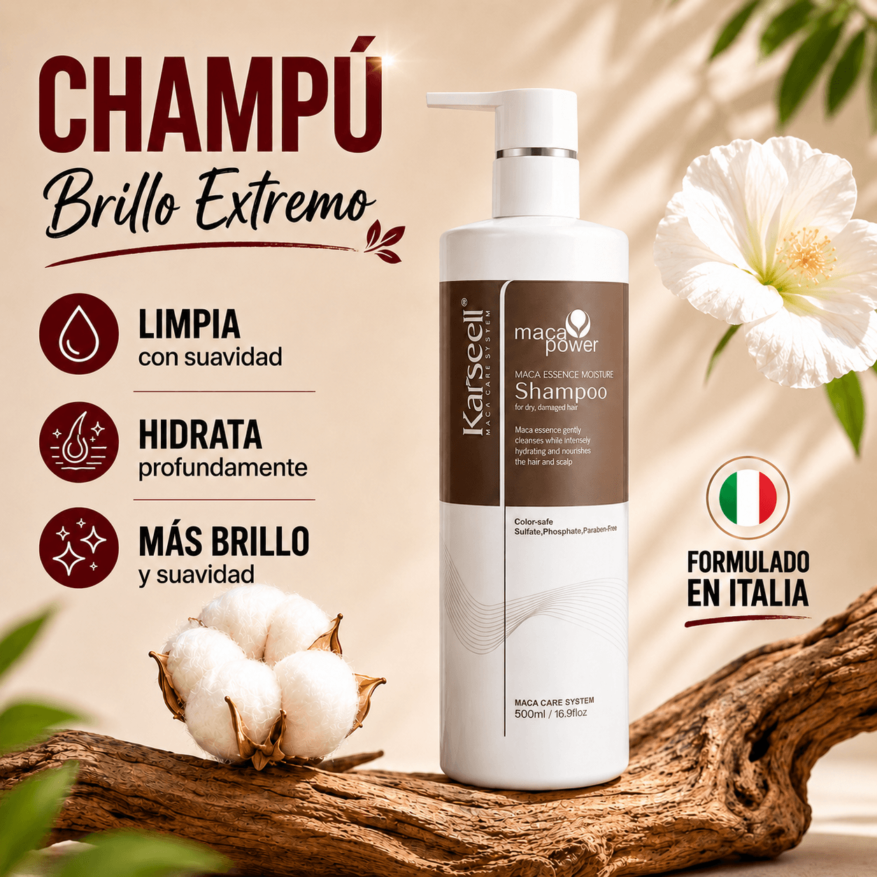 Pack champú hidratante + acondicionador reparador 500ml