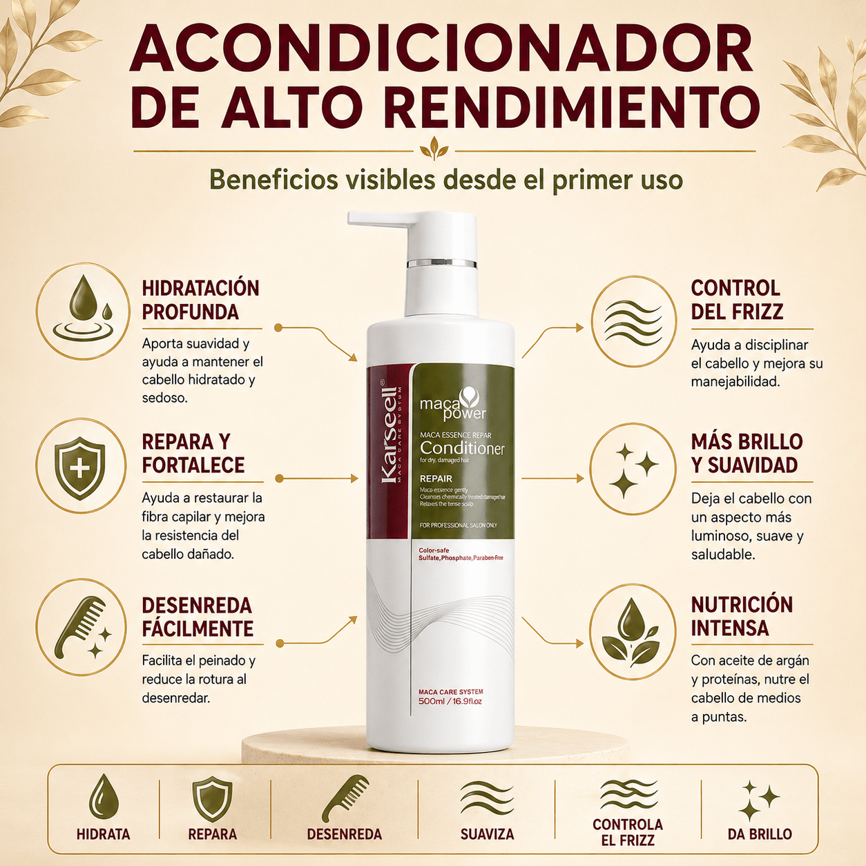 Acondicionador reparador maca care