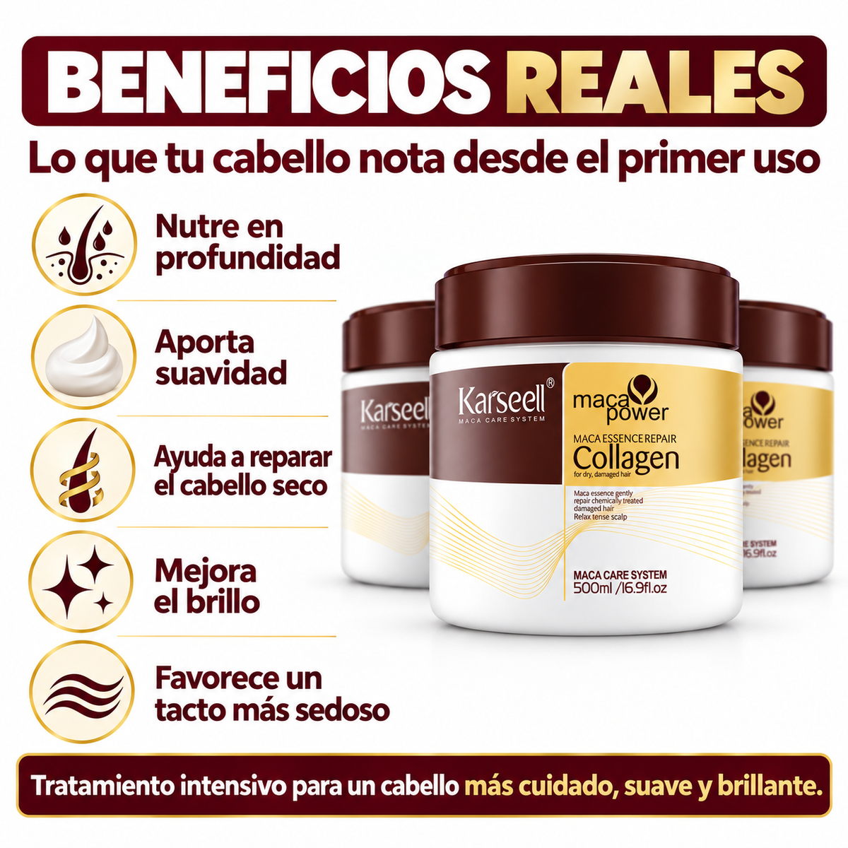 Pack 3 Mascarillas Capilares de Colágeno 500 ml (3 × 500 ml)