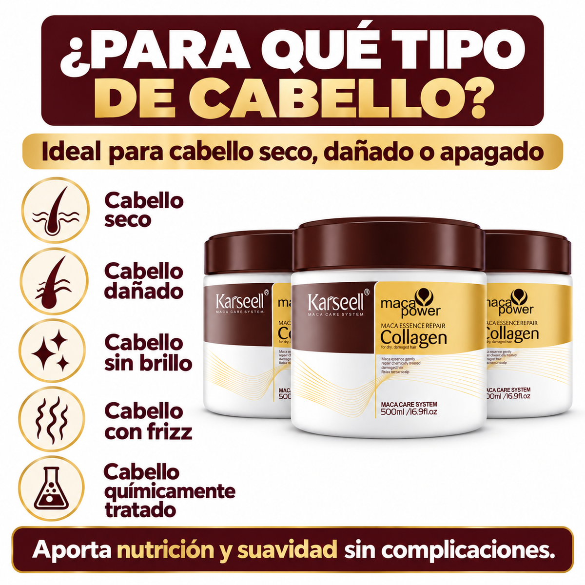 Pack 3 Mascarillas Capilares de Colágeno 500 ml (3 × 500 ml)