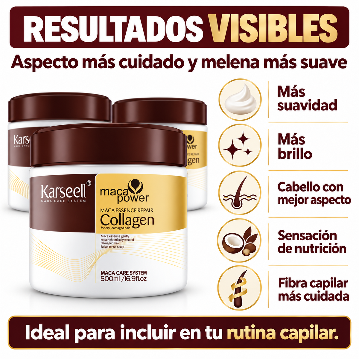 Pack 3 Mascarillas Capilares de Colágeno 500 ml (3 × 500 ml)