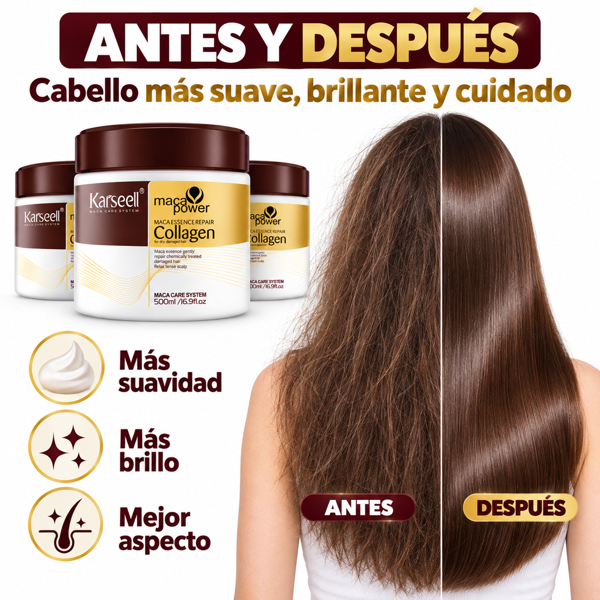 Pack 3 Mascarillas Capilares de Colágeno 500 ml (3 × 500 ml)