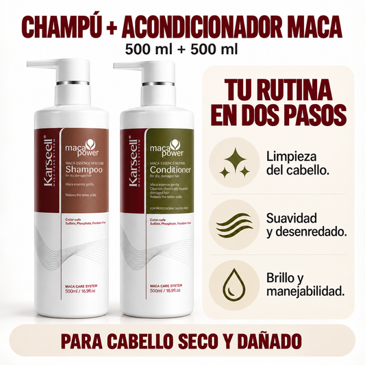 Pack Champú Maca 500 ml + Acondicionador Maca 500 ml