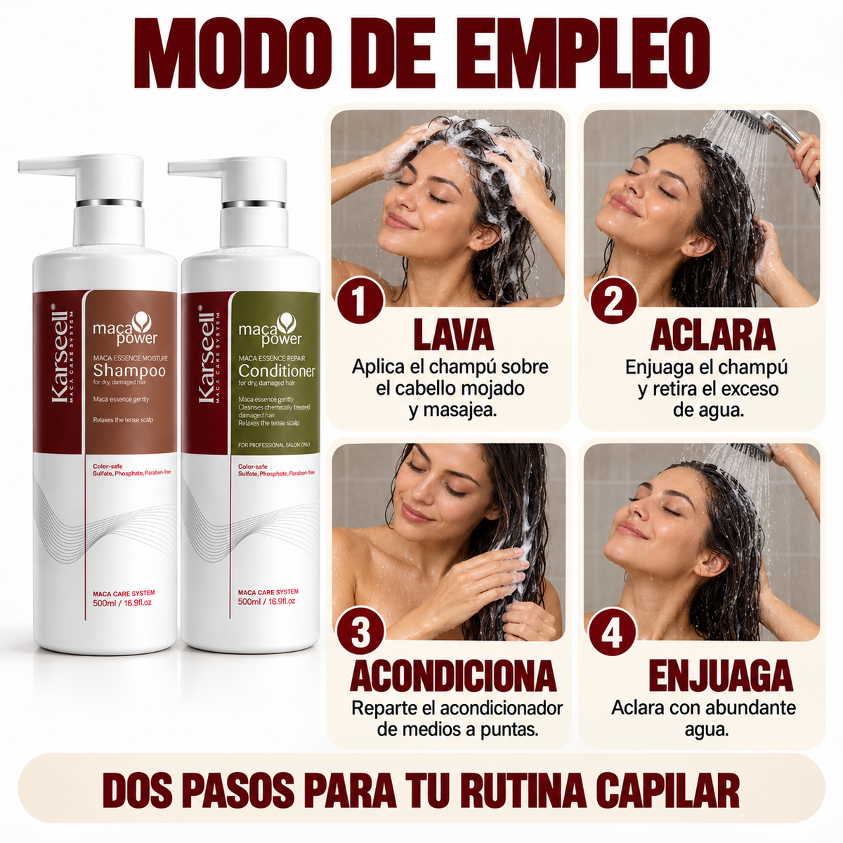 Pack Champú Maca 500 ml + Acondicionador Maca 500 ml