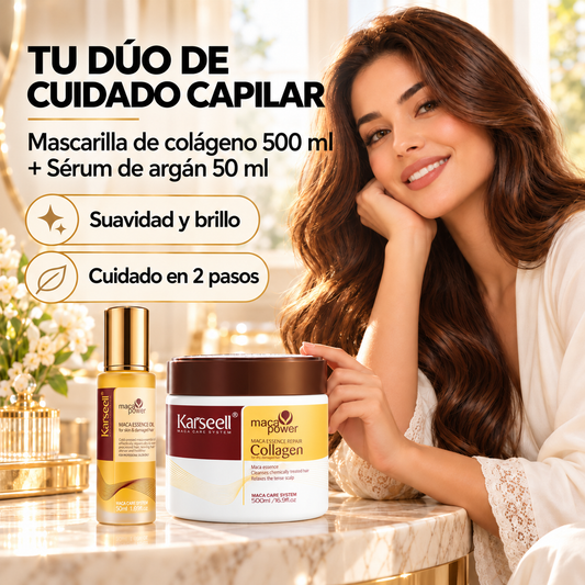 Pack de Reparación Capilar - Mascarilla de Colágeno 500 ml + Sérum de Aceite de Argán 50 ml