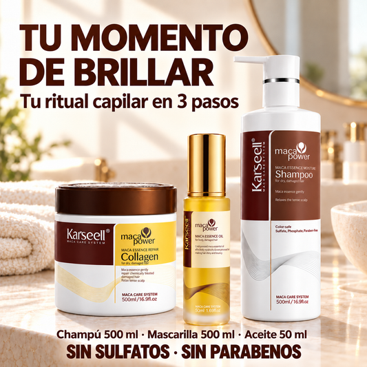 Pack Reparación - Mascarilla de Colágeno 500 ml + Champú 500 ml + Sérum de Aceite de Argán 50 ml