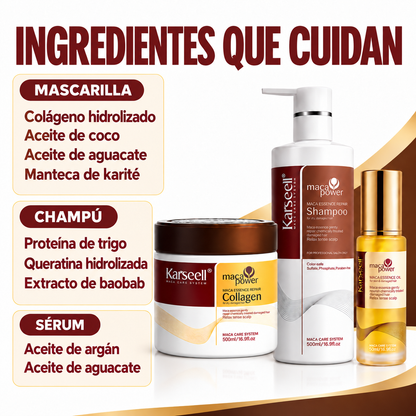 Confezione riparazione capelli: maschera al collagene 500ml + shampoo 500ml