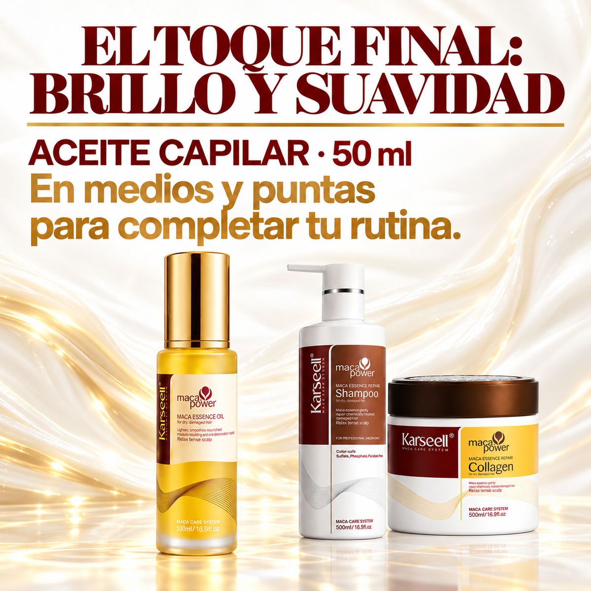 Confezione riparazione capelli: maschera al collagene 500ml + shampoo 500ml