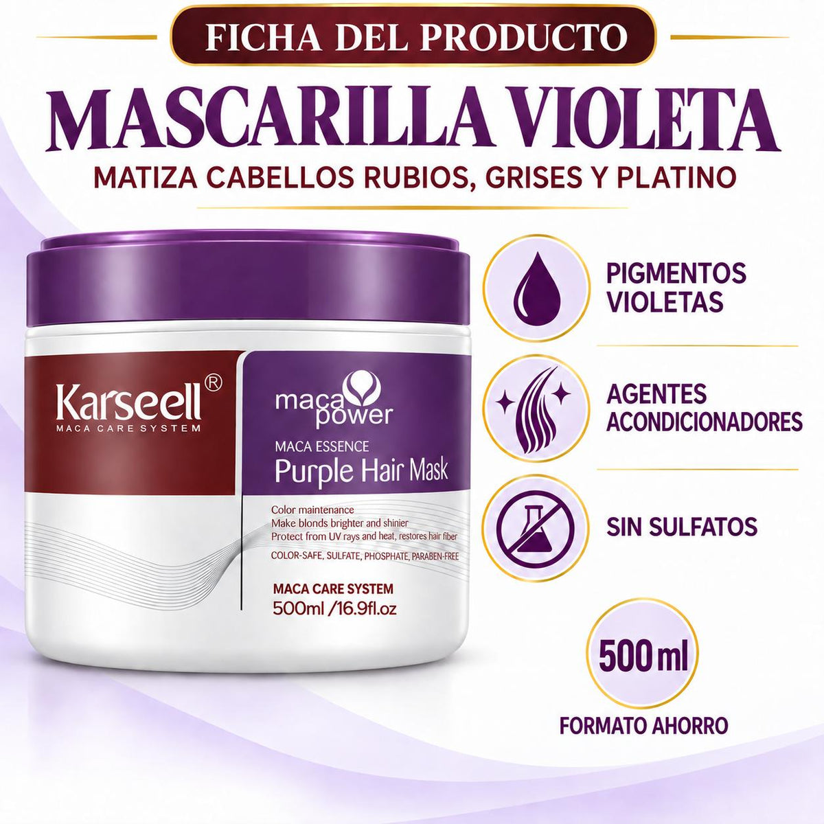 Toning Purple Hair Mask 500ml + Argan Oil 50ml