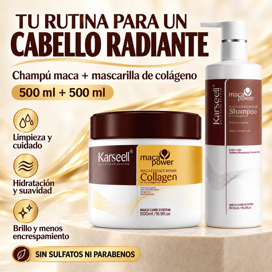 Pack Mascarilla Colágeno 500ml + Champú Maca 500ml