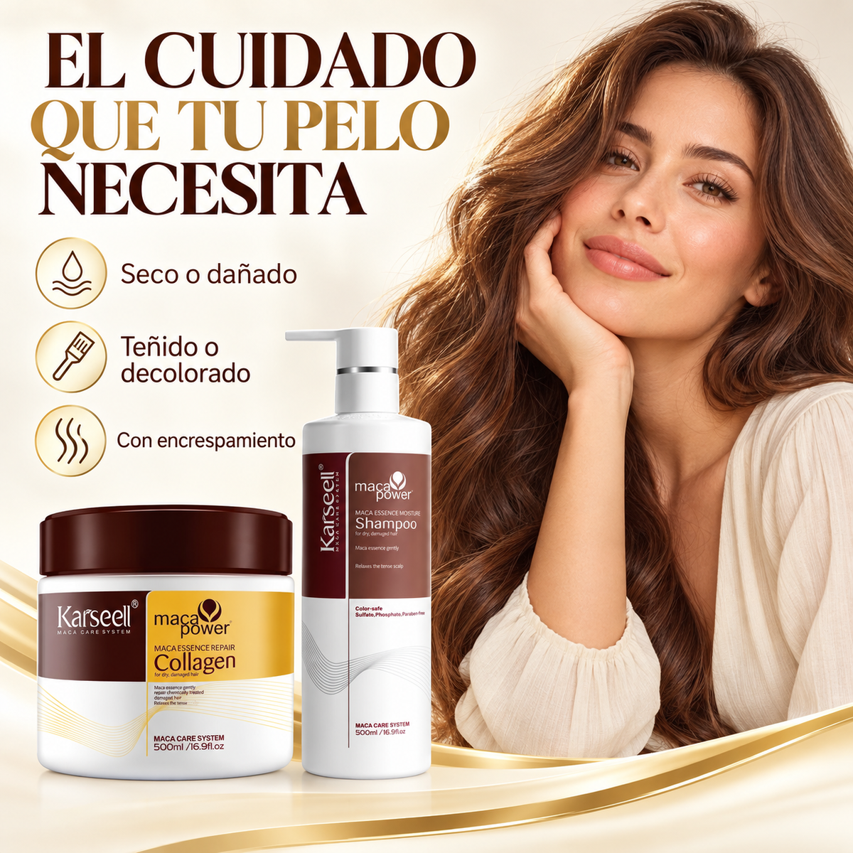 Pack Mascarilla Colágeno 500ml + Champú Maca 500ml