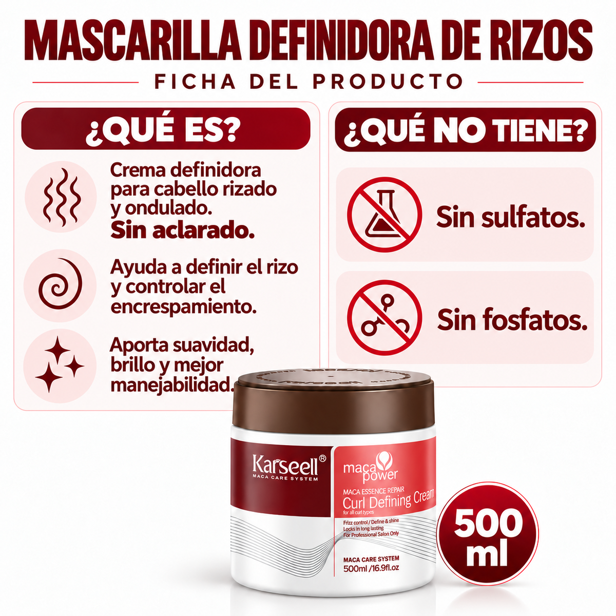 Mascarilla Capilar Definidora de Rizos 500 ml