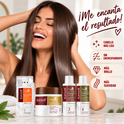 Kit de Alisado Profesional con Queratina – Hasta 12 Semanas