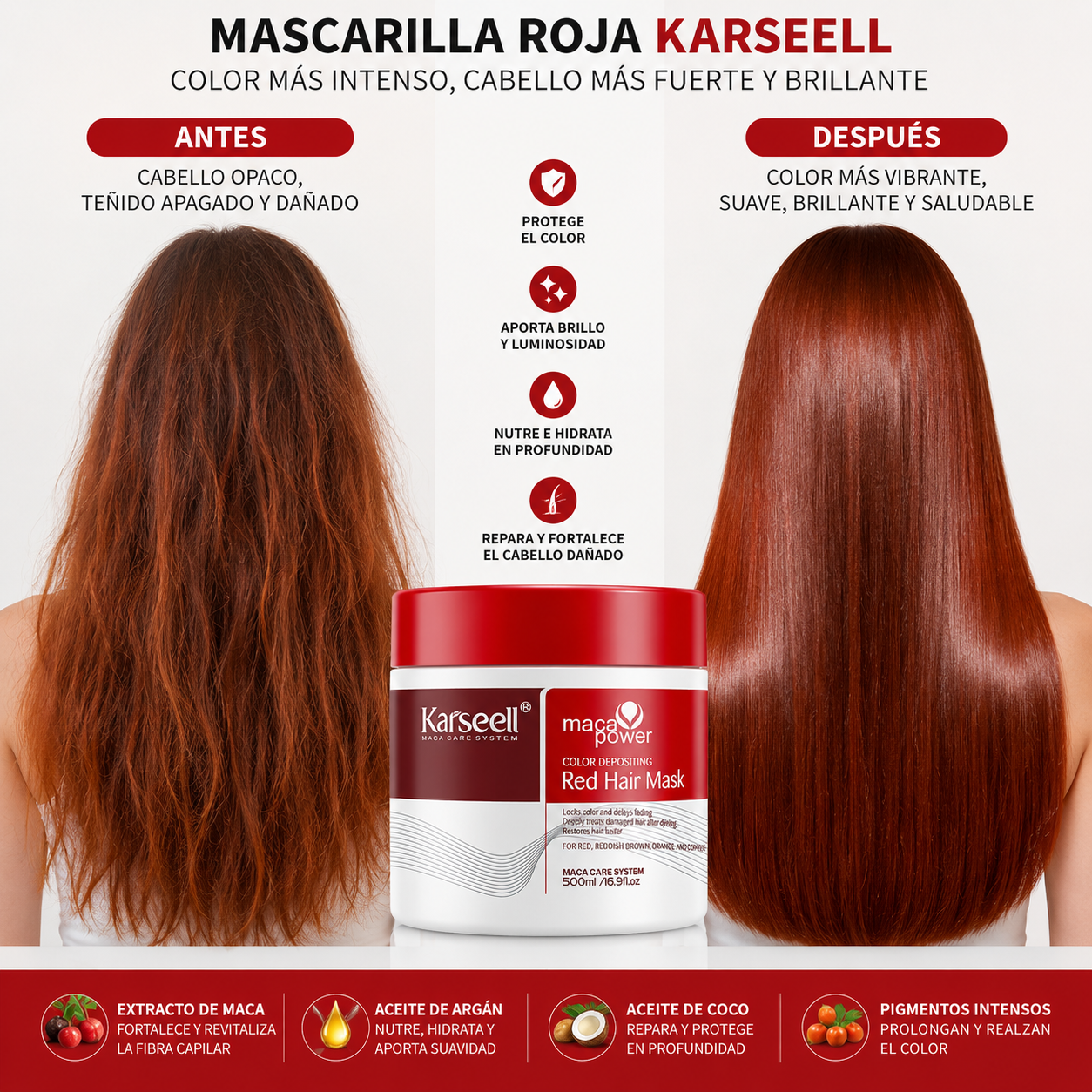 Red pigment hair mask [500ml]
