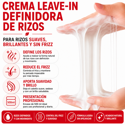 Crema Definidora de Rizos, Hidratante, Fijación Flexible 500ml