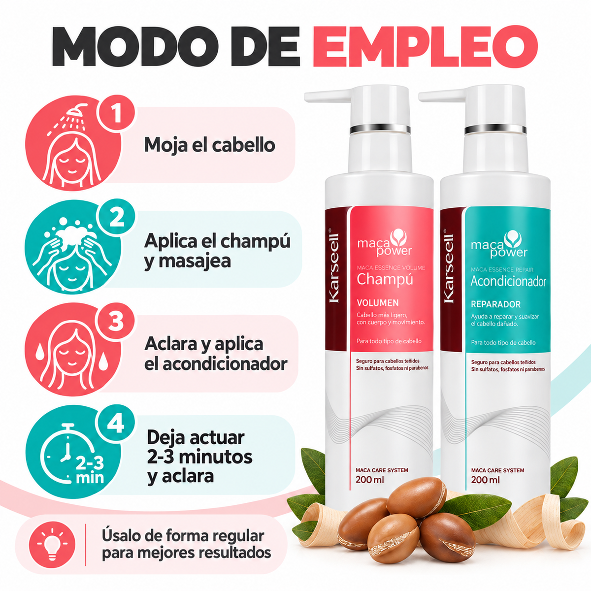 Pack Champú Voluminizador 200 ml + Acondicionador Reparador 200 ml