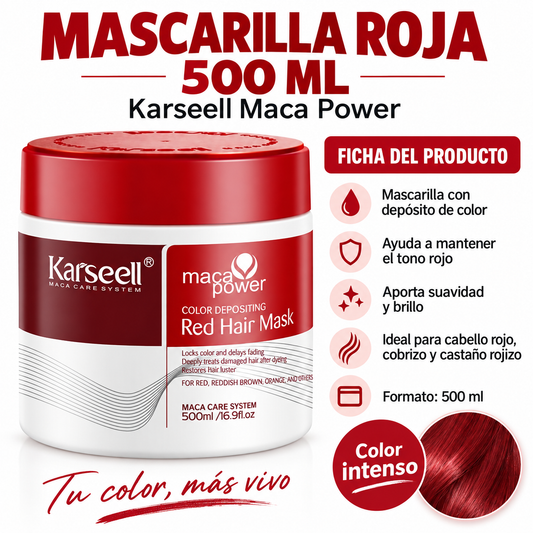 Mascarilla Capilar Pigmentante Roja 500 ml