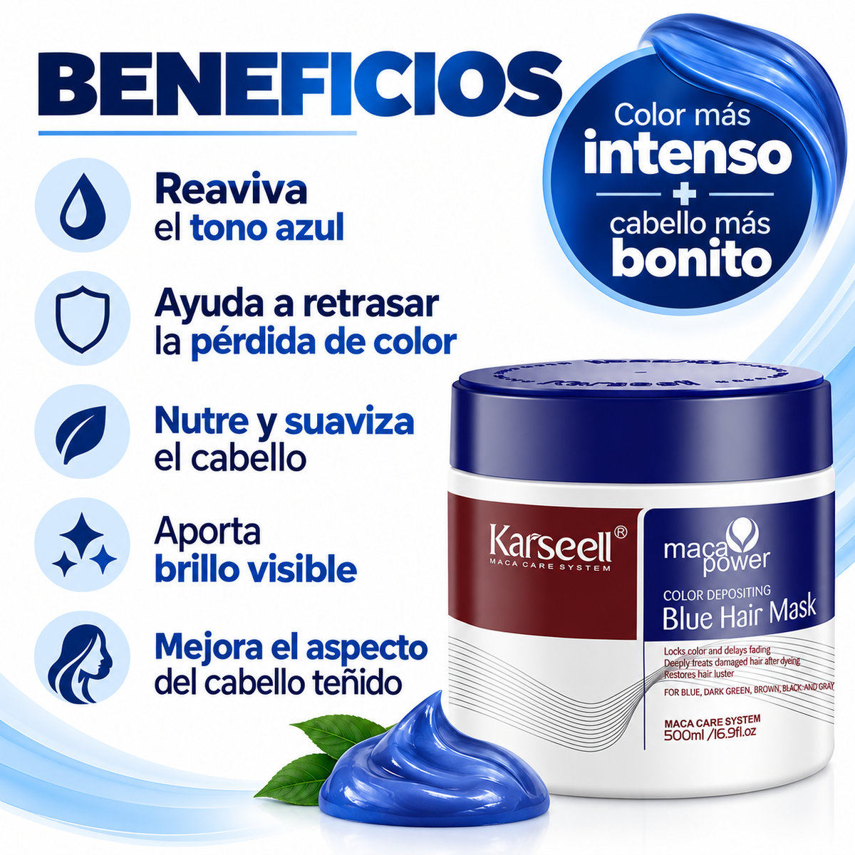 Mascarilla Capilar Pigmentante Azul 500 ml