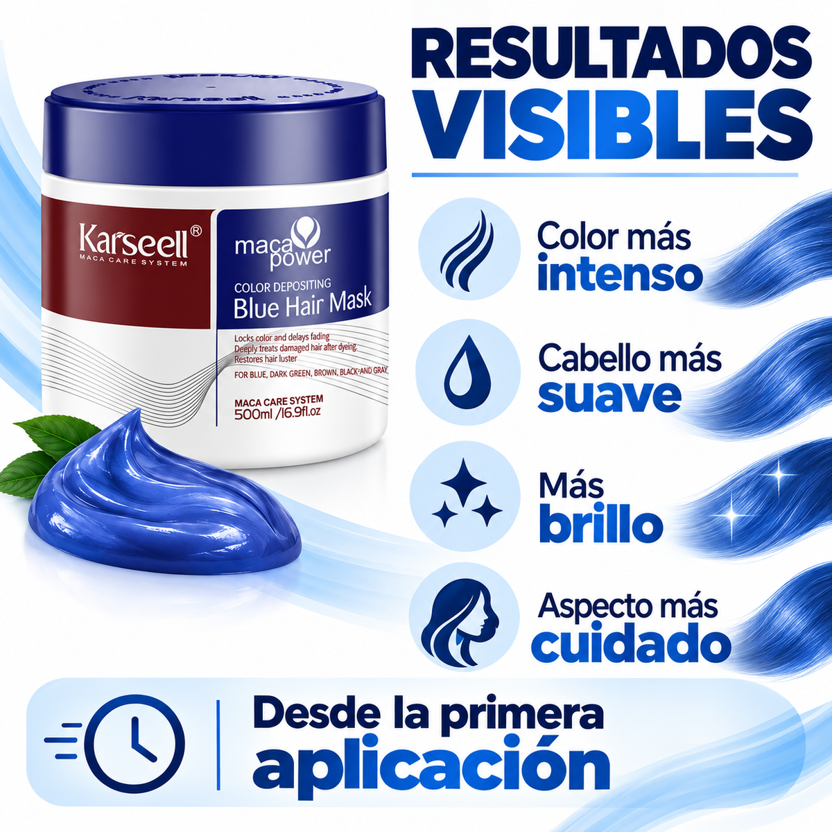Mascarilla Capilar Pigmentante Azul 500 ml