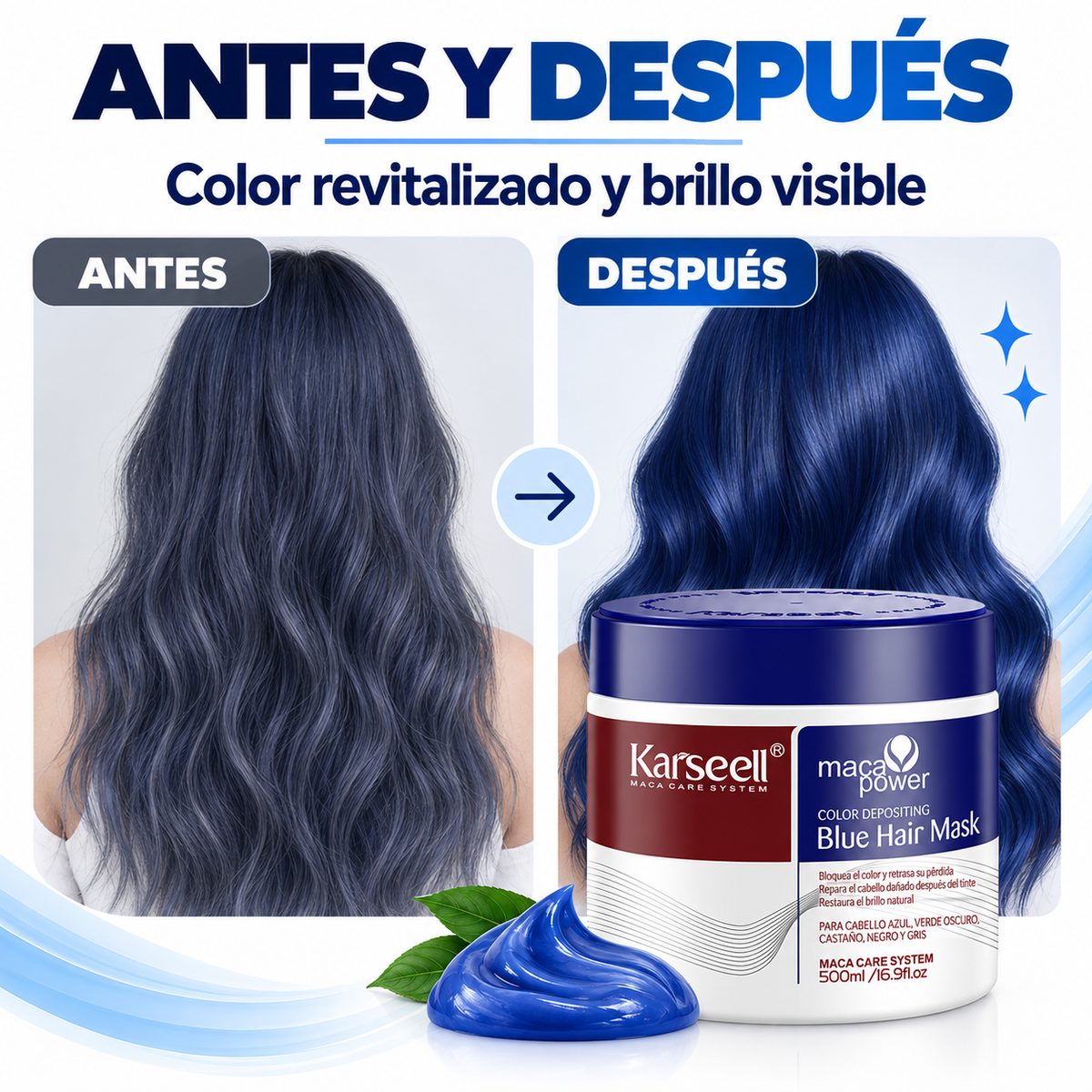 Mascarilla Capilar Pigmentante Azul 500 ml
