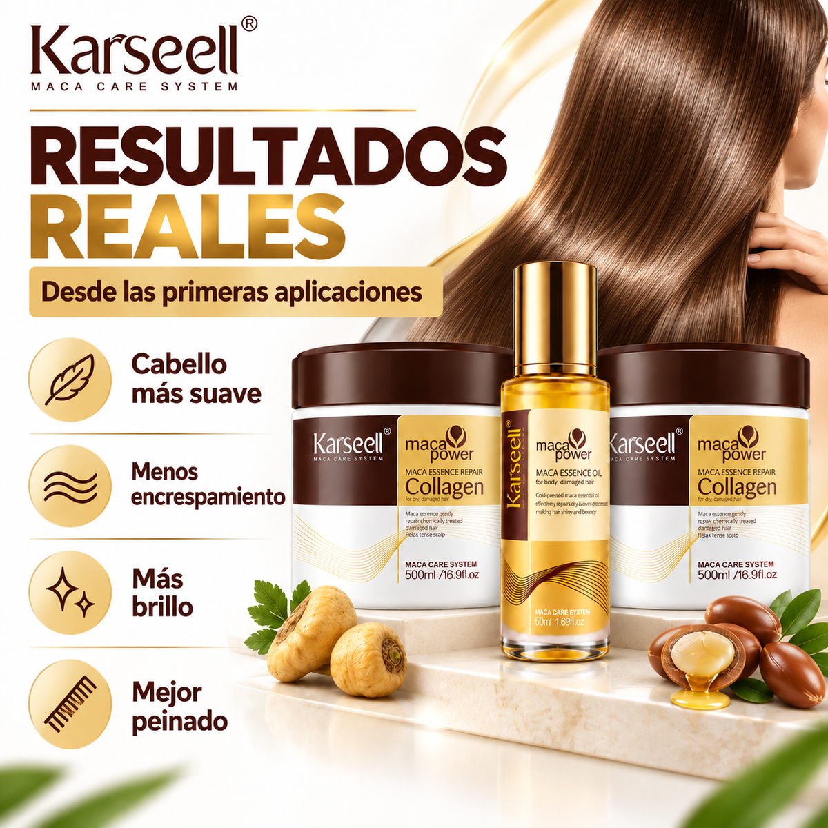 Pack 2 Mascarillas de Colágeno 500 ml + 1 Sérum de Aceite de Argán 50 ml