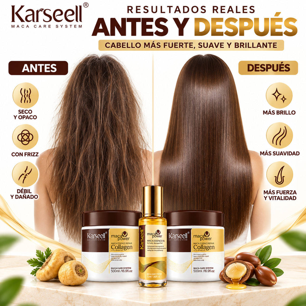 Pack 2 Mascarillas de Colágeno 500 ml + 1 Sérum de Aceite de Argán 50 ml