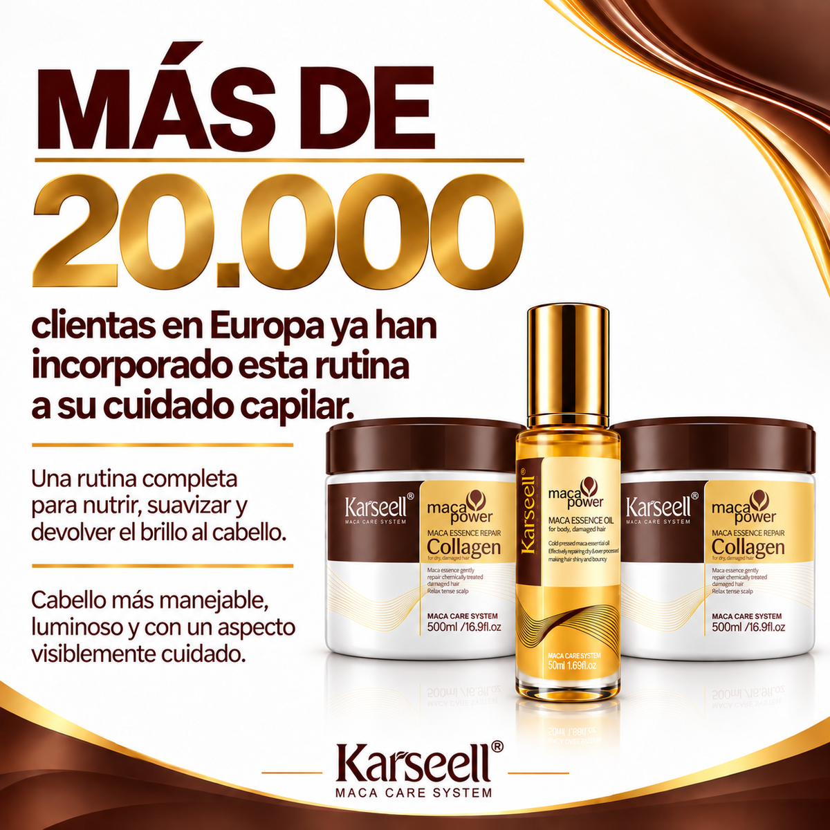 Pack 2 Mascarillas de Colágeno 500 ml + 1 Sérum de Aceite de Argán 50 ml