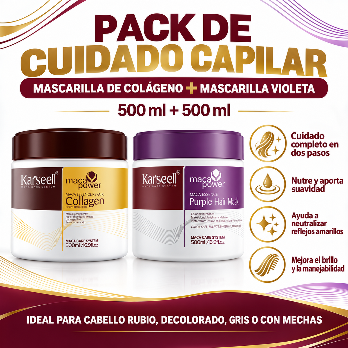 Pack Mascarilla de Colágeno  500 ml + Mascarilla de Violeta 500 ml