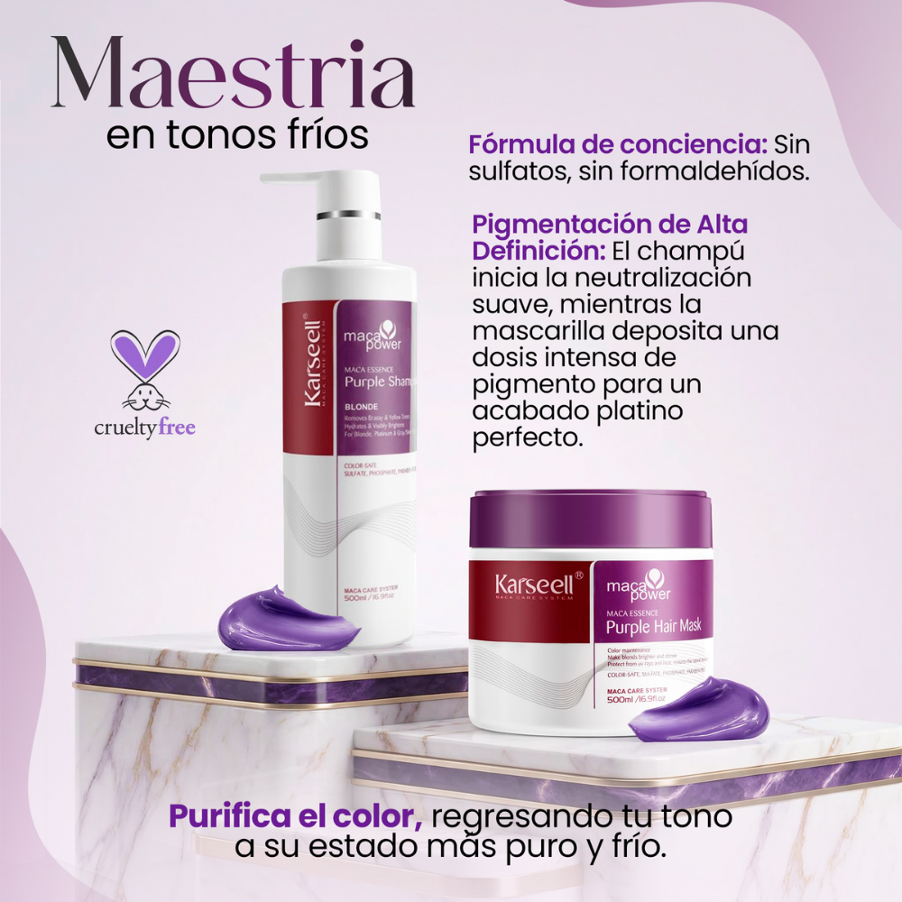 Pack mascarilla violeta 500ml + champú violeta 500ml