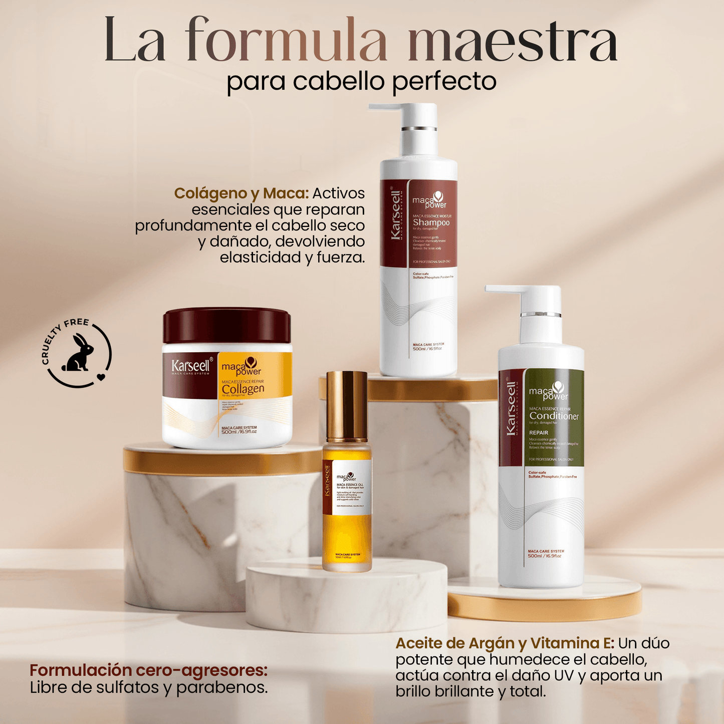 Pack mascarilla capilar colágeno + champú + acondicionador 500ml