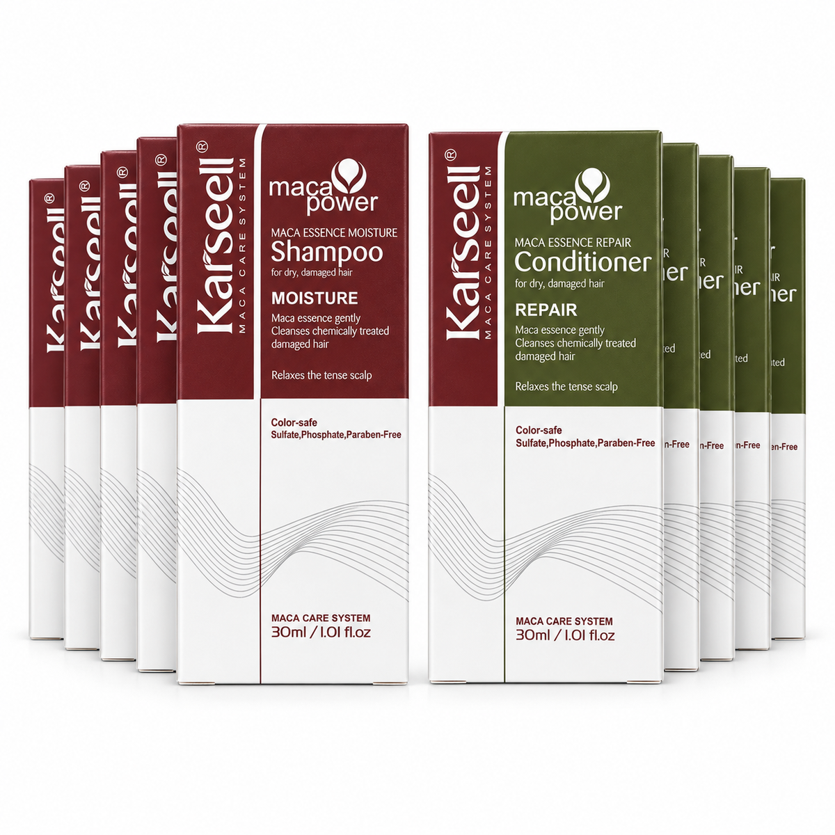 Pack Viaje - 5 Champú Maca 30 ml + 5 Acondicionador Maca 30 ml