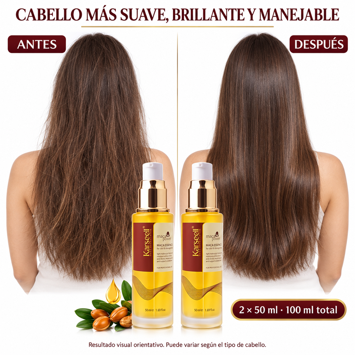 Pack 2 Sérums Capilares de Aceite de Argán 50 ml (2 × 50 ml)